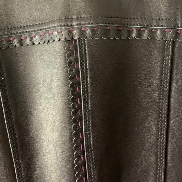 NEW NWOT Style & Co Frilly Leather Jacket Scalloped - Picture 5 of 5
